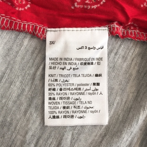 NEW Style & Co Plus Size Blouse Patchwork Top Short Sleeve Women’s Plus 3X - Picture 5 of 7